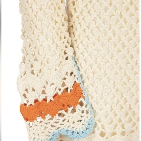 Sportmax by Max Mara Label-cut Multicolour Crochet Freccia Short Dress Size: S - Picture 4 of 14